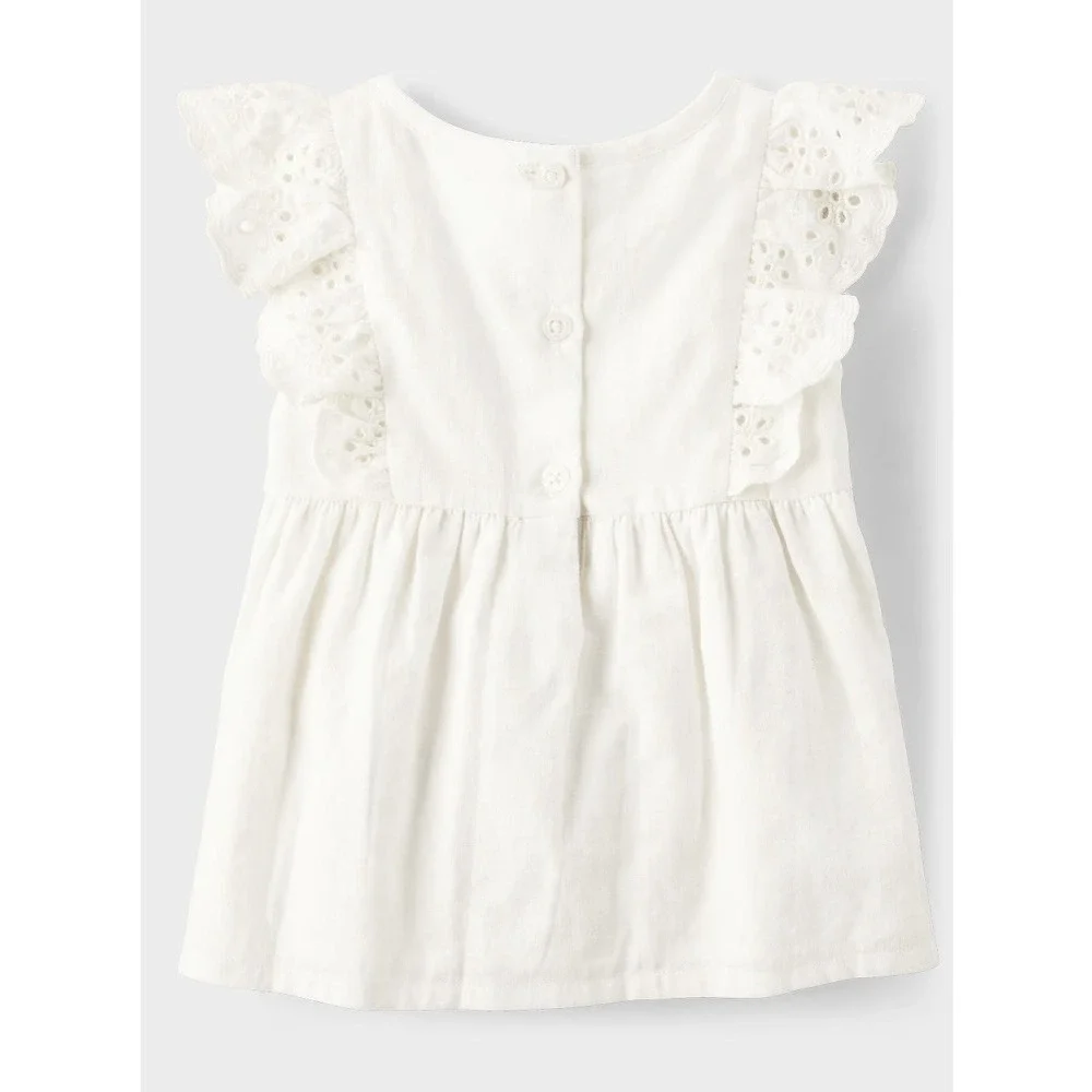 NWT Gymboree The Linen‎ Shop Top Girls 12-18 Month Shirt Lace Ruffle Cap Sleeve